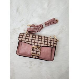 KARIA pink crossbody bag tattersall pattern